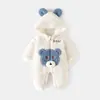 Mono de abrigo con forro polar para bebé para Otoño e Invierno, Ropa exterior acolchada de algodón engrosado para bebés, Traje de gateo engrosado de invierno, Mono acolchado para niños