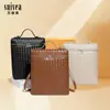 Mochila de Cor Sólida com Textura de Grande Capacidade Tecida à Mão Casual para o Dia a Dia Bolsa de Ombro Elegante e Requintada