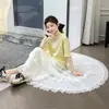 Conjunto de Verano para Niñas 2026 Nuevo Casual Estilo Coreano Encaje Manga Corta Top y Falda Conjunto de Dos Piezas para Niños Mayores Transfronterizo