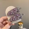 Pinza para el cabello de lazo súper brillante y exquisita totalmente de diamantes, estilo elegante y femenino, sensación de alta gama, pinza lateral para el cabello, nuevo modelo 2026
