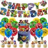 Banner de decoración para fiesta de cumpleaños temática de Brawl Stars, banderines, adorno para pastel y set de globos en stock