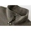 Sudadera retro de moda de estilo japonés Rumeng, marca moderna, cuello alto simple, media cremallera para hombre, top casual de otoño holgado