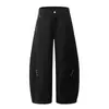 Calça Casual Desconstruída com Decoração de Rebites Estilo Americano Cleanfit para Homens e Mulheres, Calça de Corte Reto Wide-Leg de Alto Padrão Niche