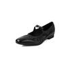 Macio para nenhum amigo ~ sapatos de leite super macios de pele de carneiro completa primavera 2025 salto baixo grosso bico quadrado couro Mary Jane sapatos femininos