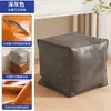 Almofada de Assento Preguiçosa, Armazenamento de Roupas Velhas, Banquinho Baixo para Sofá, Banqueta para Janela de Canto na Sala de Estar, Couro Marroquino
