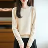 Nueva colección de otoño e invierno: Suéter de punto calado, cuello redondo, con dobladillo enrollado, corte holgado, manga larga, perfecto como capa interior o capa base