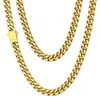Collar de Cadena Cubana Miami de Acero Inoxidable Transfronterizo de Amazon para Hombre Hip-hop Comercio Exterior Venta al por Mayor de Joyería Transfronteriza