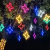 Luces LED Flexibles para Exteriores, Forma de Estrella y Luna, Estrella de Cinco Puntas Luces para Árboles de Vacaciones en Exteriores, Iluminación de Calle para Zonas Escénicas