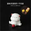 Gatinho de Porcelana Branca Porta Incenso para Interior Aromaterapia para Casa Ornamentos Animal de Estimação de Chá Acessórios para Cerimônia do Chá Cerâmica Fofa e Requintada para Brincar com Chá