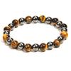 Pulsera transfronteriza nueva de piedra ojo de tigre obsidiana hematita 10mm joyería pulsera tejida joyería con cuentas
