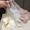 Calcinhas de renda sexy estilo francês transparentes de malha para mulheres, calcinhas respiráveis com laço e alça fina para mulheres
