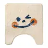 Alfombrilla de baño en forma de U linda, absorbente y antideslizante, cachemira de imitación de dibujos animados, alfombrilla para pies resistente al desgaste, alfombrilla de suelo para baño de secado rápido