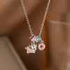 Cadena para clavícula de estrella de mar con incrustaciones de cobre y oro, con diamantes azules, de estilo veraniego y oceánico, transfronteriza, nueva, súper ventas