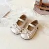 Sapatos Pequenos de Couro da Moda para Meninas, Novos Sapatos de Princesa com Solado Macio para Primavera e Outono, Sapatos Loafer Estilo Coreano para Crianças, Sapatos para Bebê Menina, Sapatilhas
