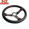 Volante de cuero de 14 pulgadas para coche de venta caliente transfronteriza, volante universal competitivo de carreras SP, cuero mate cóncavo