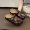Medias Pantuflas Cerradas de Punta Plana Estilo Retro 2026 Nuevo Estilo Primavera/Verano Cómodas Casuales de Suela Gruesa para Exteriores En Stock