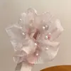El Jardín de Monet~ Scrunchie Grande Estilo Pintura al Óleo Vintage para Mujer, Elegante Goma Elástica Grande para Cola de Caballo Baja, Accesorio Elástico para el Cabello