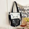 Bolsa Transparente Dupla Face Gato Fofo Menina Doce Uma Alça Transversal Duas Dimensões Bolsa de Exibição Millet Feminina Bolsa para Tutoria de Estudante
