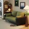 Sofá doble retro para apartamentos de alquiler, sofá pequeño de tela económico para alojamientos y tiendas pequeñas, sofá de doble cara