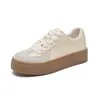 Zhr Tênis de Treino Alemão Retro Aumenta Altura Tênis Brancos Versáteis Modelos Primavera e Outono Sapatos Casuais Simples Ultraleves Sapatos Femininos de Solado Macio