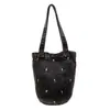 2026 Bolso de Mezclilla Nuevo de Principios de Otoño para Mujer Bolso de Hombro de Gran Capacidad Bolso Cubo de Moda Sencillo Bordado