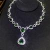 Nuevo Collar de Corazón del Mar con Microincrustaciones de Diamantes Completos de Lujo en Vivo Pulsera de Esmeralda Tanzanita Rubí Venta al por Mayor