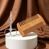 Kit de Cuidados para Barba Masculina, Pente de Madeira de Faia, Tesoura de Aço Inoxidável, Ferramentas de Cabeleireiro de Alta Qualidade, Estilização para Casa e Salão