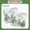 Guardanapos de Rena para Dia Nevado de Natal com Padrões Impressos Atmosféricos, Guardanapos de Festa, Artigos para Festa Temática de Feriado