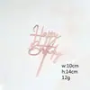 Decoração de bolo de aniversário ins Wind transfronteiriça fornecimento direto da fábrica rosa dourado inglês aniversário cartão de bolo acrílico