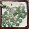 Colgante de Aventurina Natural y Jade Seda Dorada, Candado de Nube Auspiciosa, Colgante de Jade Etiqueta de Serenidad, Producto Popular de Transmisión en Vivo, Suministro al por Mayor