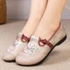 Zapatos de Tela del Viejo Pekín para Niños Bordados Étnicos Estilo Nacional Slip-on Zapatos de Pescador Suela Suave No Cansan para Madres de Mediana Edad y Mayores