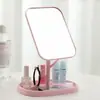 Espejo de maquillaje de escritorio giratorio creativo, espejo de tocador de escritorio de una sola cara, espejo de maquillaje cuadrado extraíble con base