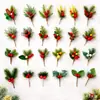Agujas de Pino Artificiales, Bayas Navideñas, Bayas Rojas de Espuma, Piñas Naturales, Bayas Rojas Artificiales, Decoración para el Hogar, Exclusivamente para Suministro Transfronterizo