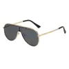 Gafas de Sol Aviador de una Pieza Modelo Nuevo 2026, Gafas de Sol Metálicas de Moda Estilo Ins, Gafas de Sol Personalizadas al por Mayor