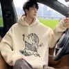 Sudadera para Hombre Otoño e Invierno 2025 Nueva Dibujos Animados Casual con Capucha Oversize High Street Holgada Sudadera Ropa para Hombre