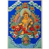 Dios de la Riqueza Amarillo Qinghai Re'Gong Tíbet Pintado a Mano Thangka Mandala Pintura Decorativa Arte de Pared Adorno de Mesa para Estudio y Vestíbulo