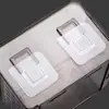 Estante de Almacenamiento Adhesivo Sin Taladro, Parche, Accesorios al por Mayor, Ganchos Adhesivos, Clips de Hebilla Plástica Plana Cuadrados para Montar en Pared