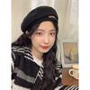Boina de lã estilo japonês primavera e outono estilo retrô feminino doce all-match metal moda internet rosto vermelho pequeno pintor chapéu moderno