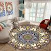 Manta Redonda Mandala para Dormitorio, Mesita de Noche, Sala de Estar, Antideslizante, Fresca, Alfombra de Terciopelo Cristal Resistente al Lodo para Sentarse y Dormir