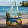 G625 Estação Independente Transfronteiriça Nova Moda Popular Impressão Digital 3D Bolsa de Mão Acolchoada Acolchoada de Algodão Bolsa Tote de Ombro Único