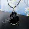 Collar Colgante de Gota de Agua de Jade Cristalino Colgante Flash de Amazon Accesorios Exquisitos Incrustados con Bordes Dorados Piedras Semipreciosas Venta al por Mayor