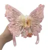 Pasador Grande de Mariposa con Flores de Seda Florales, Pin Lateral, Polilla Fluttering tipo Hada, Dulce Accesorio de Cabello de Princesa, Tocado Estilo Antiguo Hanfu