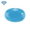Anillo ovalado artificial con incrustaciones de cera, piedra desnuda de nano turquesa azul en forma de huevo, resistente a altas temperaturas y sin cambios de color.