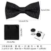 Conjunto de 3 Peças Gravata Borboleta Lenço de Bolso Masculino Caixa de Presente Decoração de Camisa para Casamento Banquete Gravata Borboleta Flor de Gravata Fabricante