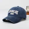 Gorra de béisbol para hombre de estilo americano, nueva, lavada, con protección solar, gorra casual versátil con estampado de letras vintage para mujer, primavera