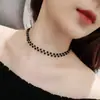 Nova corrente de clavícula de aço titânio moda Cristal Pérola feminina Coreia do Sul elegante colar retrátil feminino popular online transmissão ao vivo