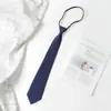 Estudantes Camisa JK Estilo Preppy Preto e Branco Gratuita Cor Sólida Zíper Gravata Unissex Negócios Gravata Preguiçosa
