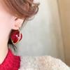 Pendientes Festivos Rojos de Año Nuevo para Mujer Pendientes de Temperamento de Alta Gama Nuevos Pendientes Calientes de Otoño e Invierno Pendientes de Boda de Año Nuevo