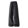 Calças compridas casuais esportivas e para atividades ao ar livre masculinas plus size, marca moderna estilo americano, adequadas para primavera e outono, calças de trabalho impermeáveis, design de perna reta