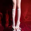 Medias verticales brillantes de longitud media para mujer, ultradelgadas, transparentes, calcetines sexys para la pantorrilla, estilo oscuro de deseo puro, calcetines de moda para chica hot